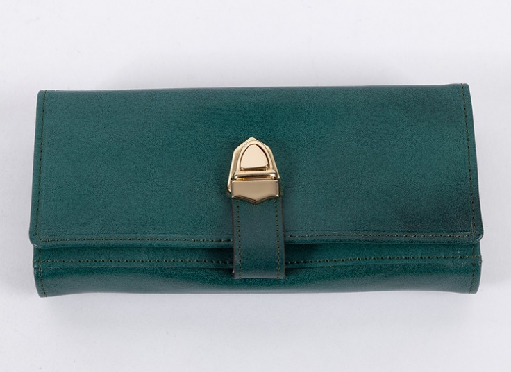 کیف پول زنانه چرم قفل ناخنی