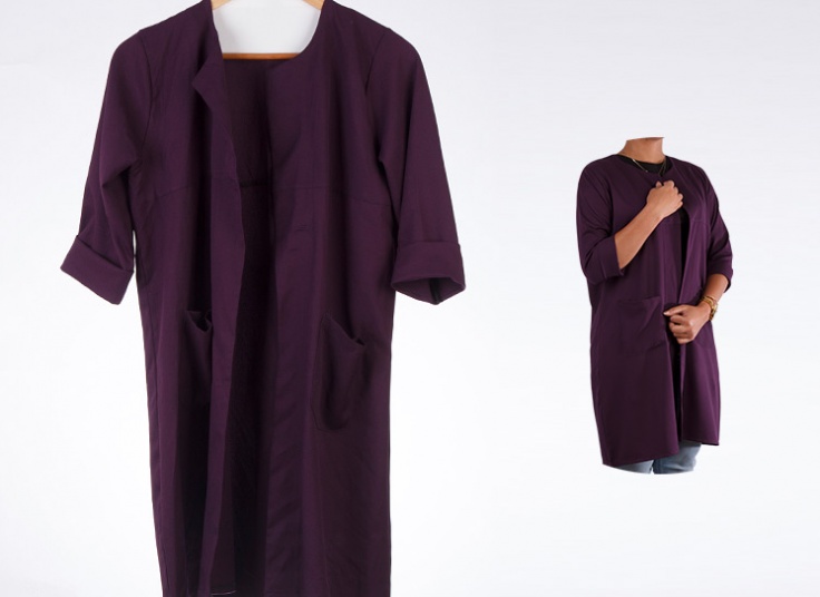 مانتو جلو باز زنانه Crepe