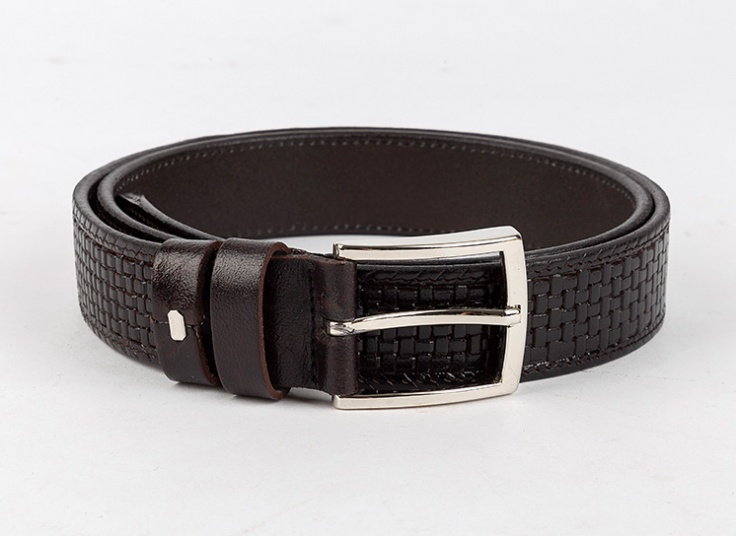 کمربند چرمی طرح حصیری مردانه
