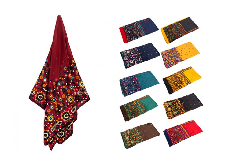 روسری ساتن طرحدار