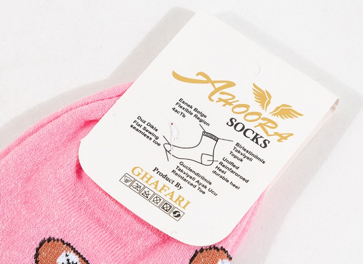 جوراب مچی زنانه Ahoora طرح Teddy