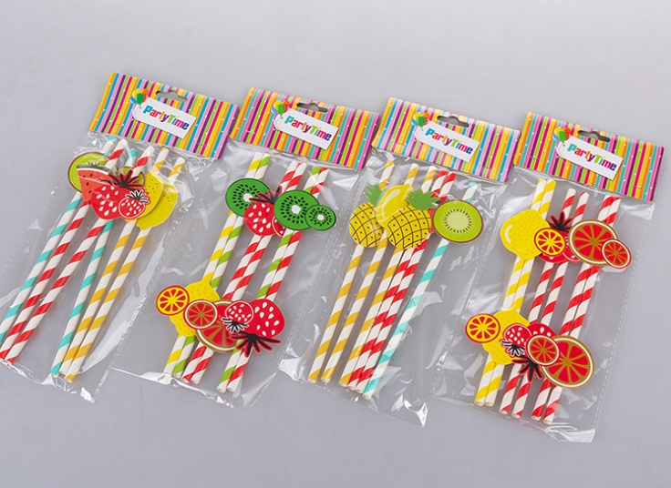 پکیج شش عددی نی کاغذی Fruity