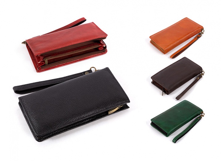 کیف پولی دستی چرم طبیعی