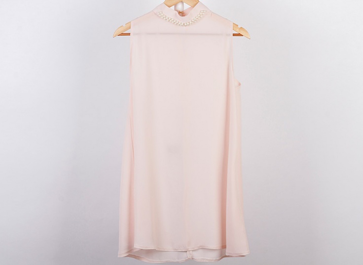 تاپ حریر کرپ یقه مرواریدی