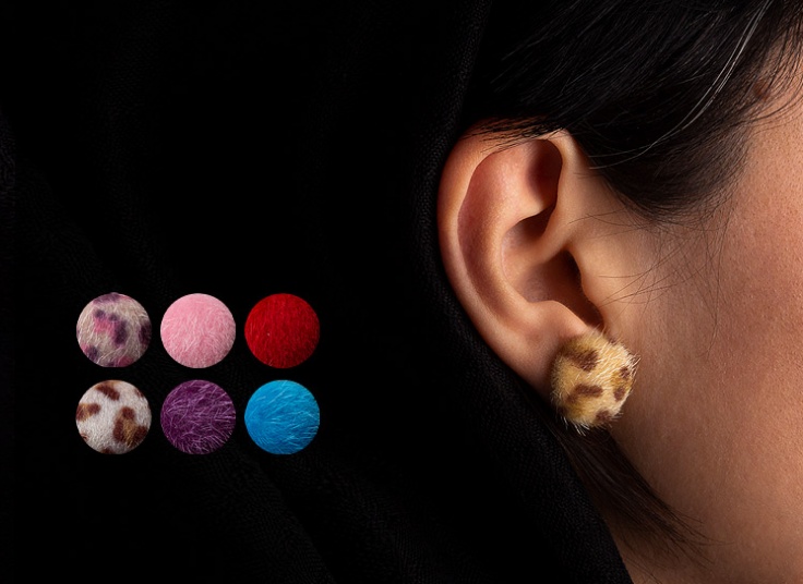 گوشواره میخی پشمی