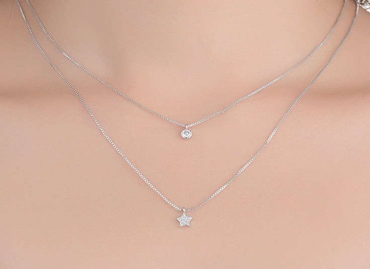 گردنبند دوتایی Star and circle