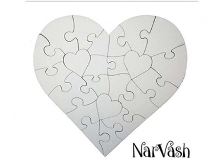 چاپ روی پازل قلبی یا فرش در چاپ ساعی