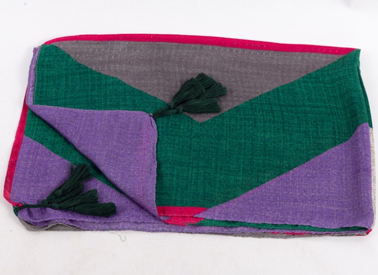 شال نخی چند رنگ تابستانی