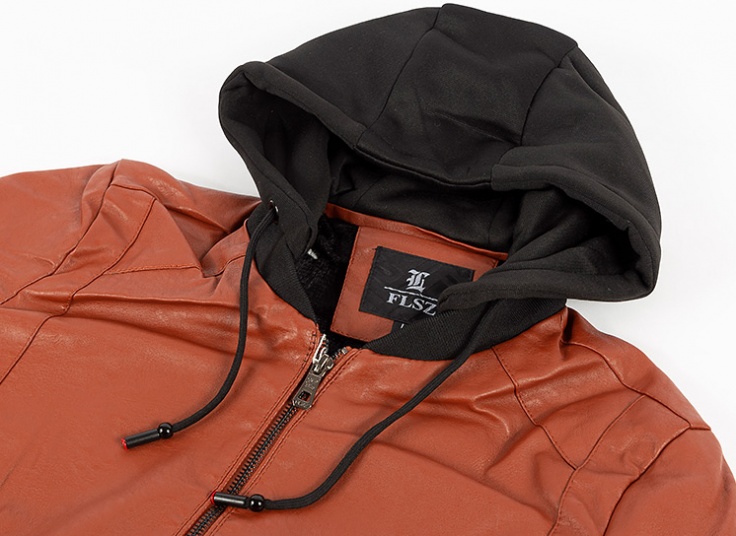 کاپشن چرم کلاه دار Wind Wolf