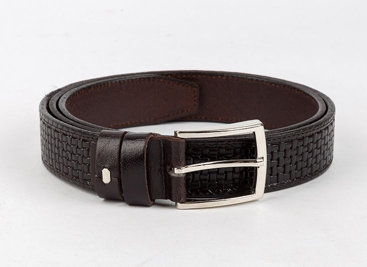 کمربند چرمی طرح حصیری مردانه