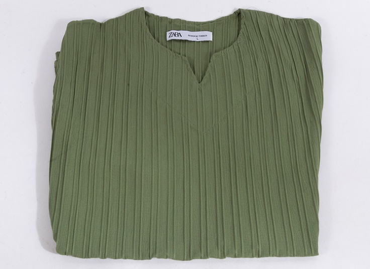 تیشرت مردانه یقه کوبایی طرح zara