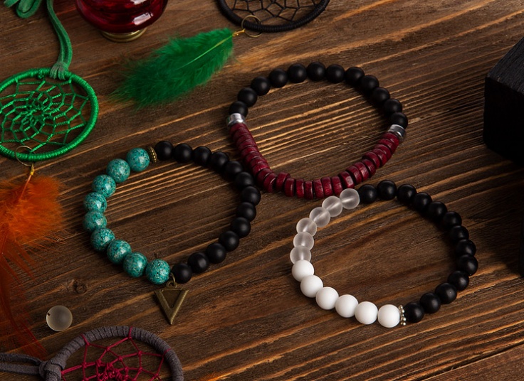 دستبند مهره ای اونیکس