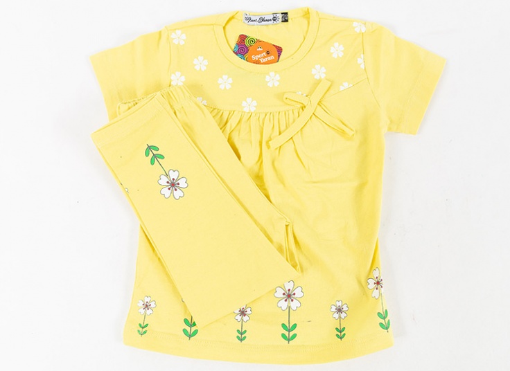 تیشرت شلوار دخترانه طرح گل