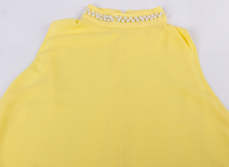 تاپ حریر کرپ یقه مرواریدی