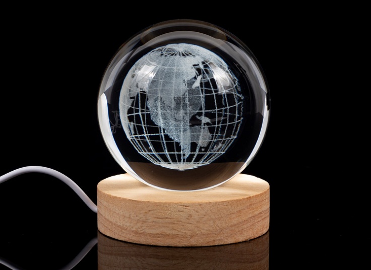 چراغ خواب مدل گوی کریستالی LED دار