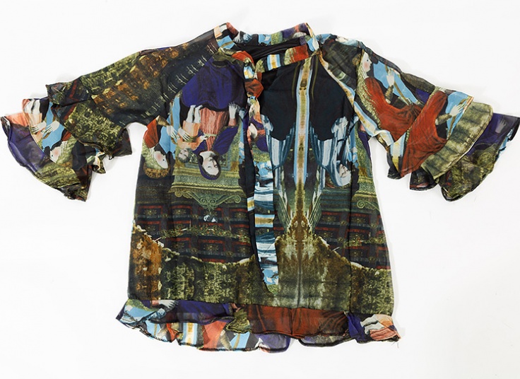 بلوز حریر گره ای