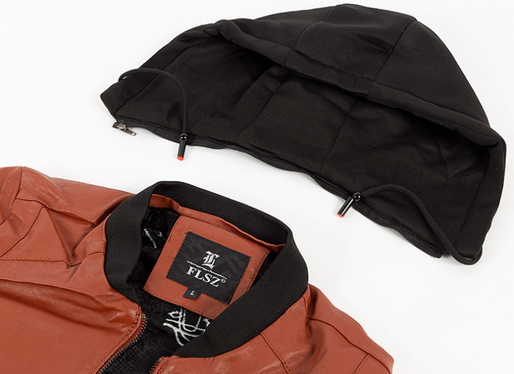 کاپشن چرم کلاه دار Wind Wolf