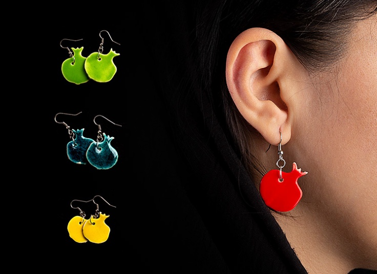 گوشواره سفالی انار