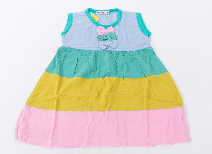 سارافون دخترانه پرچمی پاپیون دار