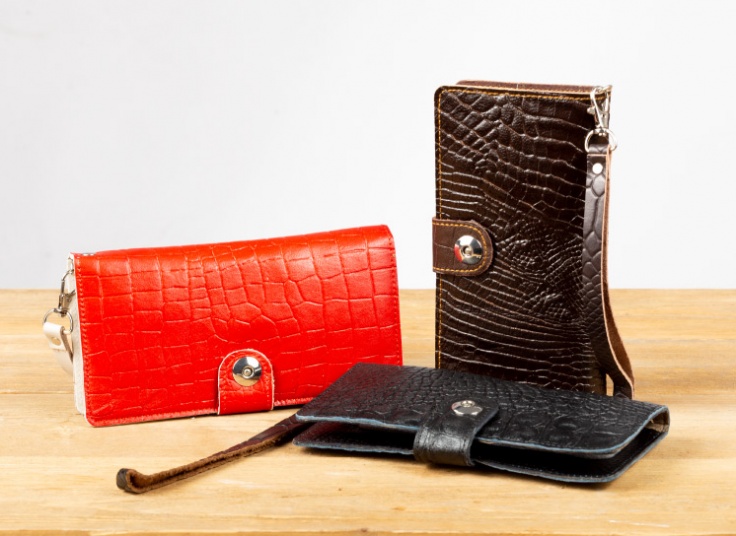 کیف پول و موبایل چرمی