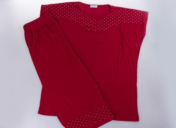 ست تاپ و برمودا سایز بزرگ زنانه Jeweled