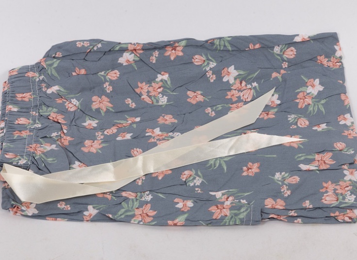 شلوار نخی گلدار PR