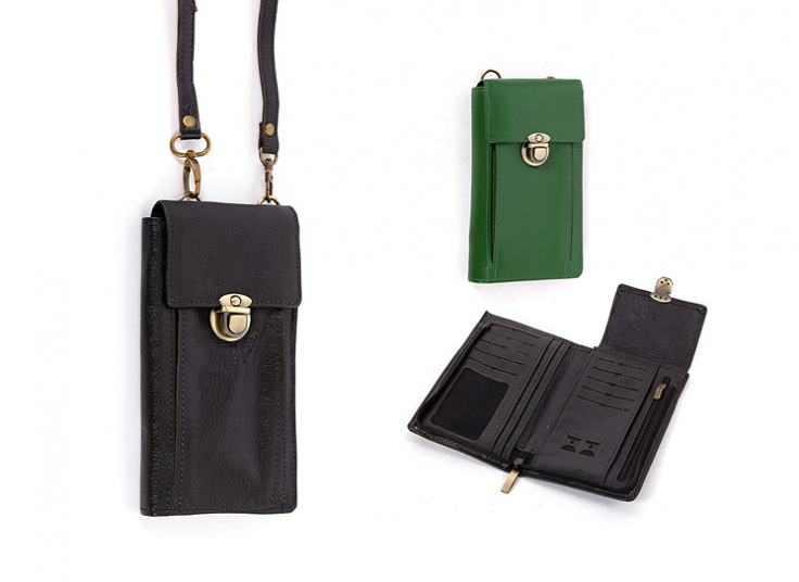 کیف دوشی و گردنی چرم طبیعی