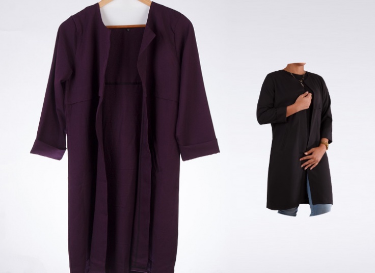 مانتو جلو باز زنانه Crepe