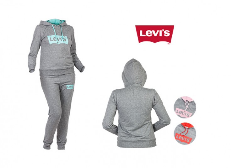 ست سویشرت کلاه دار و شلوار طرح levis