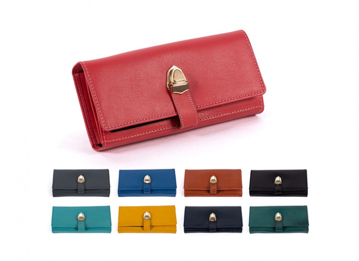 کیف پول زنانه چرم قفل ناخنی