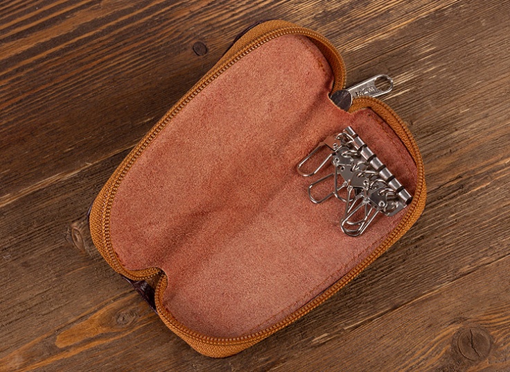 جا کلیدی چرمی زیپ دار