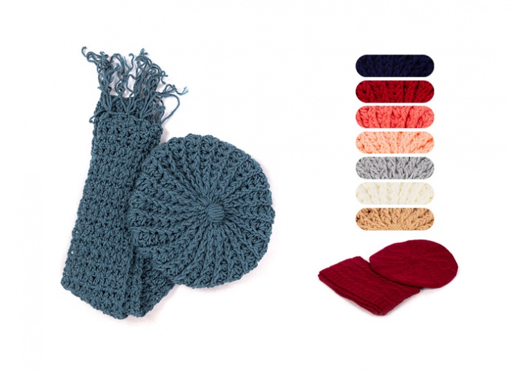 ست کلاه فرانسوی و شال گردن