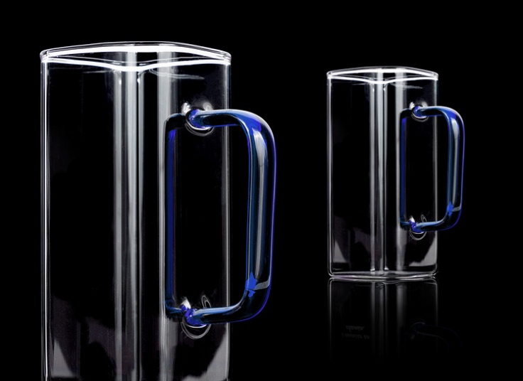 لیوان پیرکس دسته دار مربعی