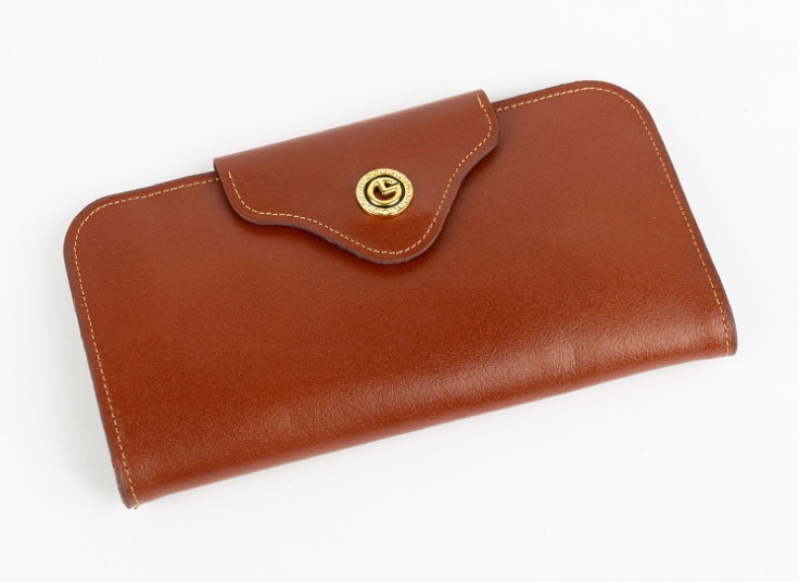 کیف پول چرمی دکمه نگینی