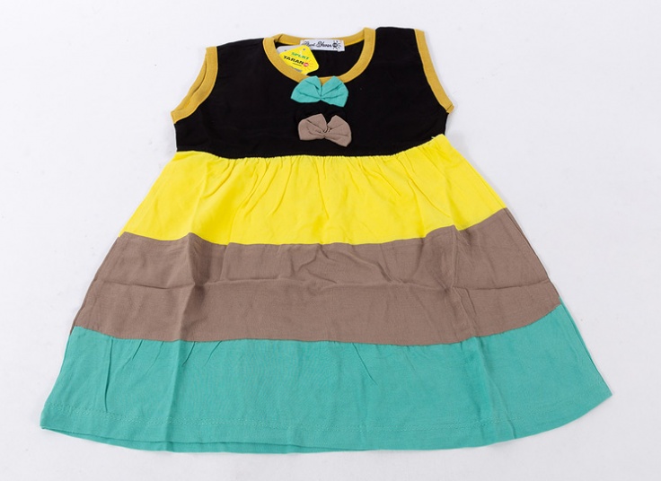 سارافون دخترانه پرچمی پاپیون دار