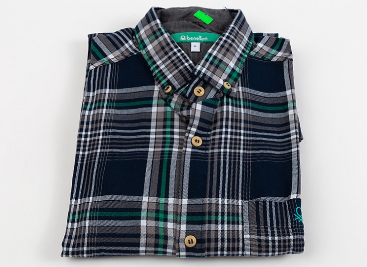 پیراهن چهارخانه مردانه Benetton