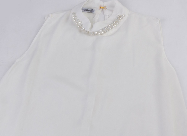 تاپ حریر کرپ یقه مرواریدی