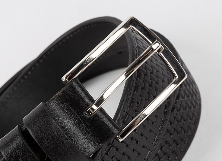 کمربند چرمی طرح حصیری مردانه