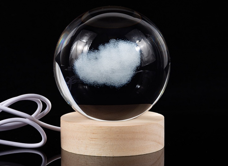 چراغ خواب مدل گوی کریستالی LED دار