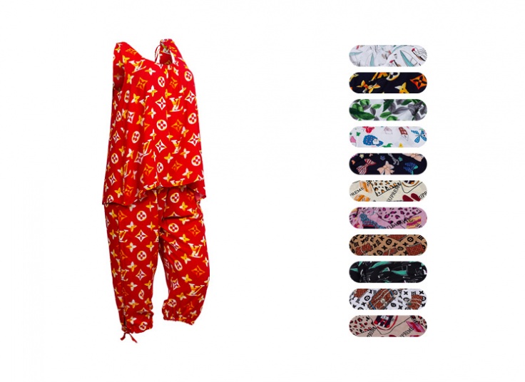 تاپ شلوارک نخی طرحدار