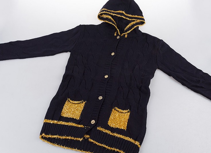 ژاکت بافت کلاهدار دخترانه