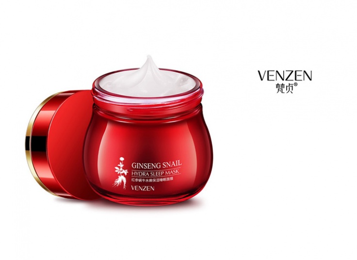 ماسک شب کرمی حلزون و جینسینگ VENZEN