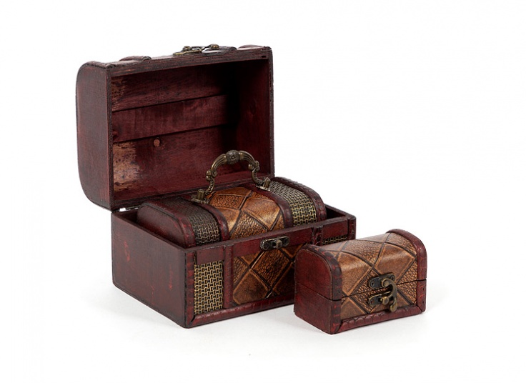 پک 3 عددی صندوقچه چوبی