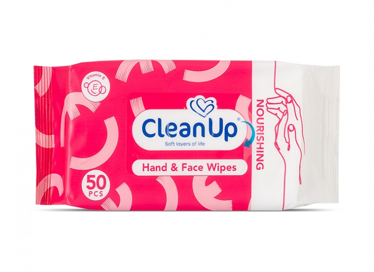 دستمال مرطوب پاک کننده دست و صورت CleanUp