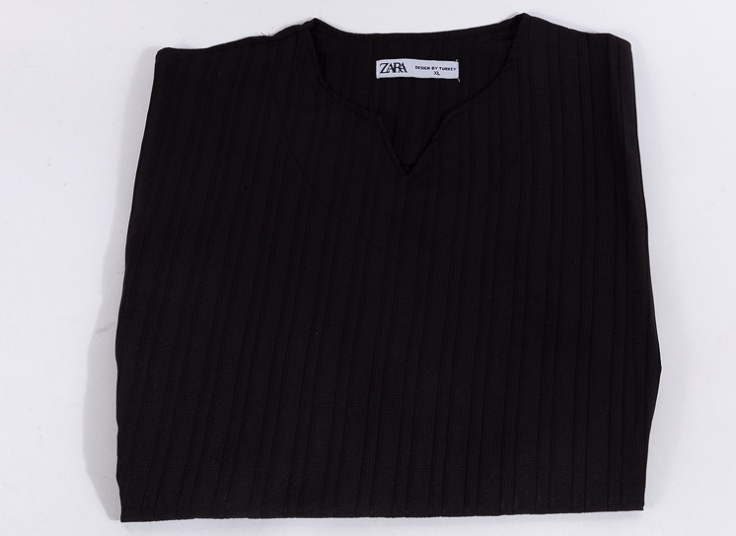 تیشرت مردانه یقه کوبایی طرح zara