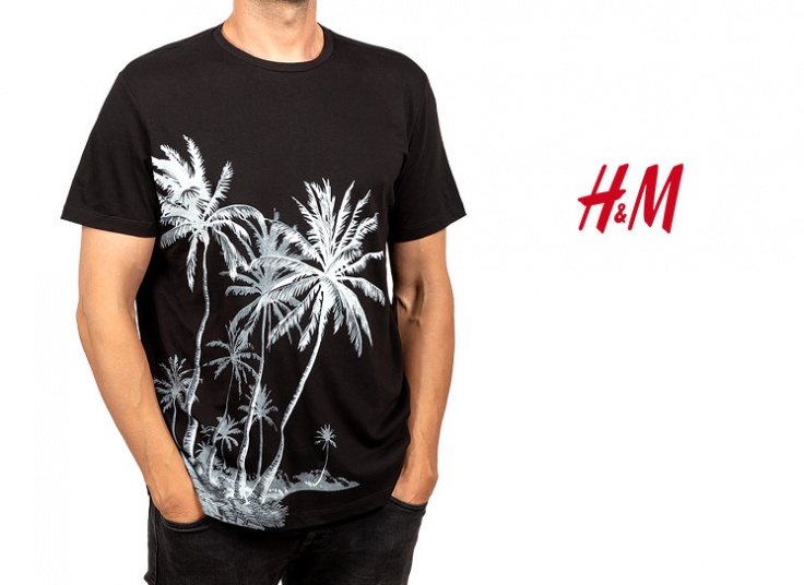تیشرت مردانه H & M طرح هاوایی
