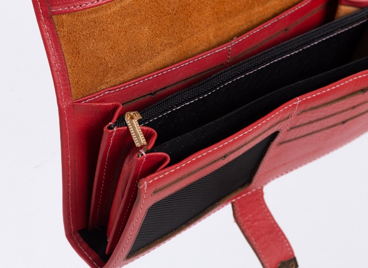 کیف پول زنانه چرم قفل ناخنی