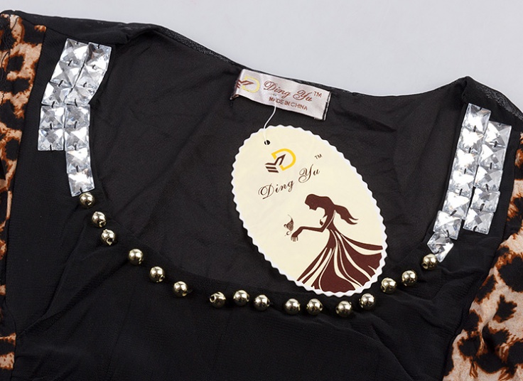 پیراهن کوتاه پلنگی زنانه Ding Yu