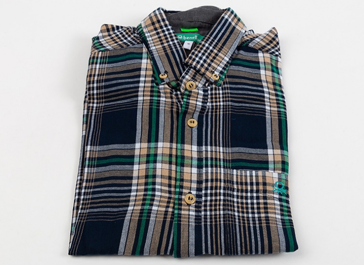 پیراهن چهارخانه مردانه Benetton