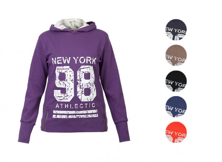 سویشرت کلاهدار زنانه NEW YORK
